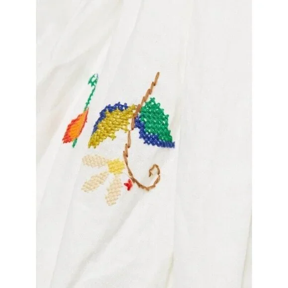 NWT FARM Rio Pitanga Maxi in Off-white Embroidered One Shoulder Cut-out Dress M - Picture 3 of 7